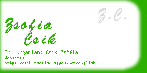 zsofia csik business card