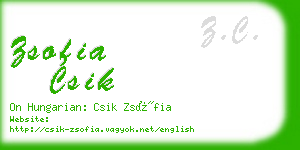 zsofia csik business card